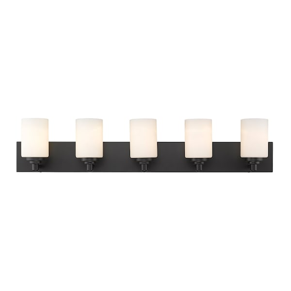 Soledad 5 Light Vanity, Matte Black & White